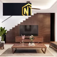 KỆ CẦU THANG KẾT HỢP TỦ TIVI MẪU 13